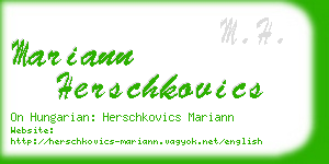 mariann herschkovics business card